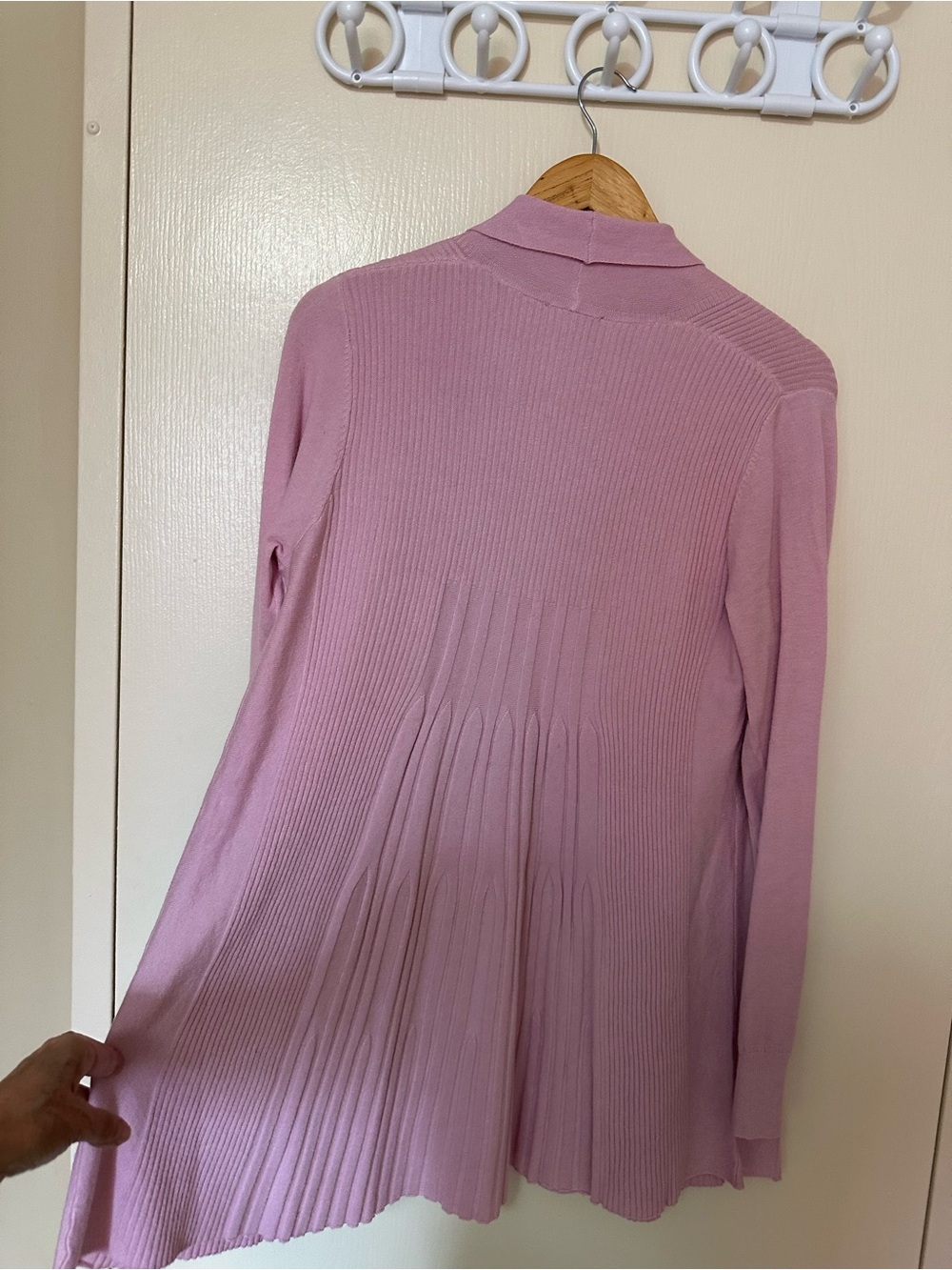 Cyrus pinkOpen-Front Ribbed Cardigan - Picture 4 of 5